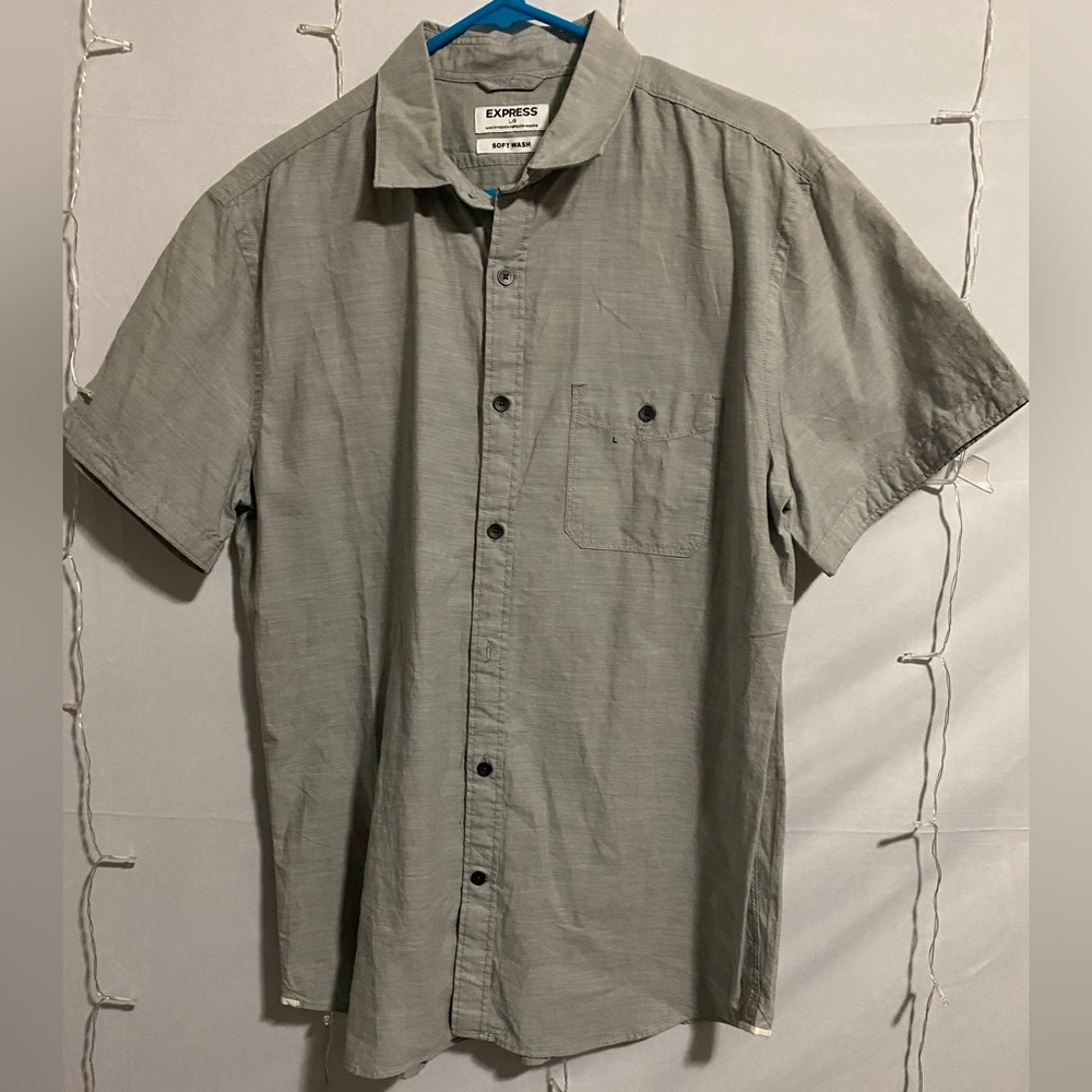 Men's Gray Short Sleeve Shirt